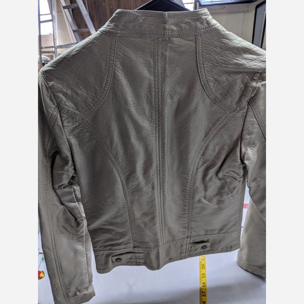 Women's Small NEU Look Gold Faux Leather Jacket - Picture 5 of 5